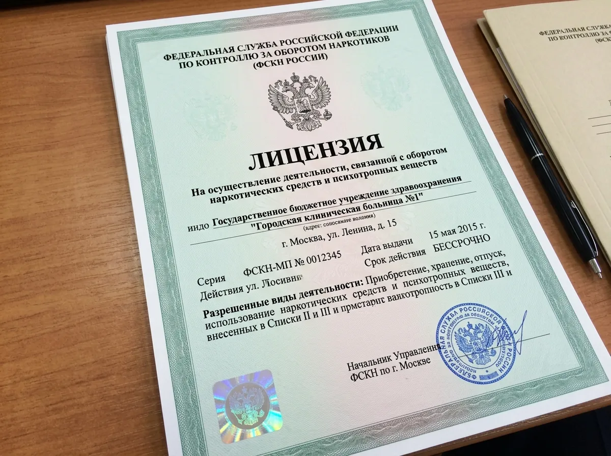 Разрешение на работу с наркотическими и психотропными препаратами для медицинской организации, документ ФСКН